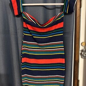 Colorful Striped Mini Dress